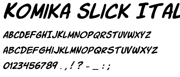 Komika Slick Italic font